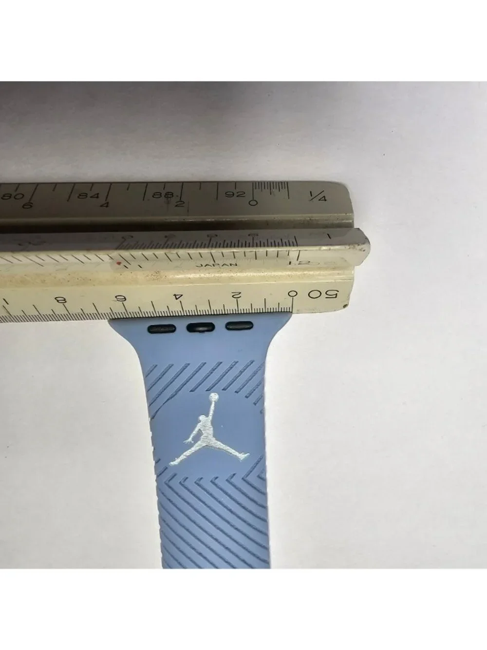 Air Jordan Apple Watch Silicone Sport Band (42mm/44/46/49) Blue w/ White Logo